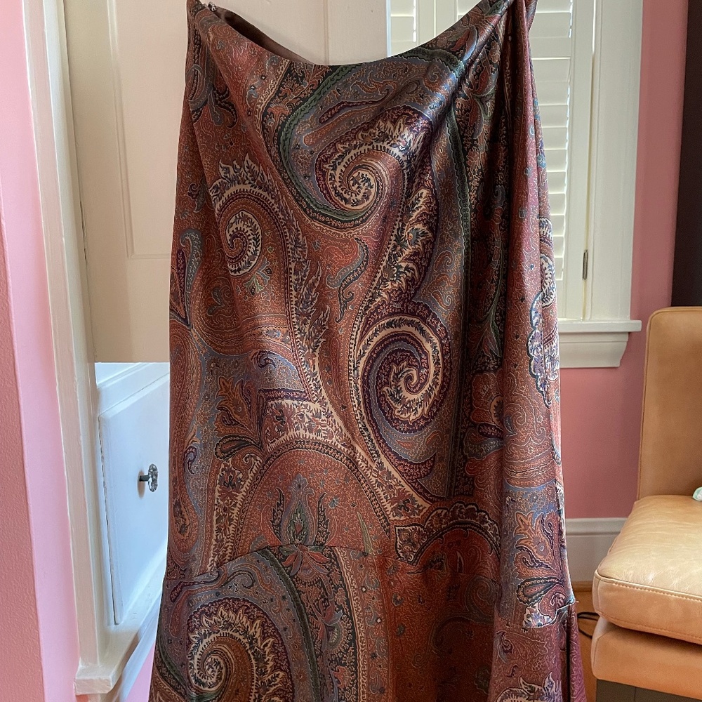 Ralph Lauren Hi-Low Silk Skirt 10